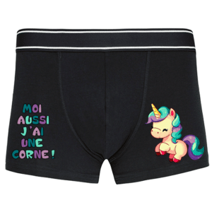 boxer licorne noir