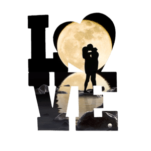 cadre photo love metal carré