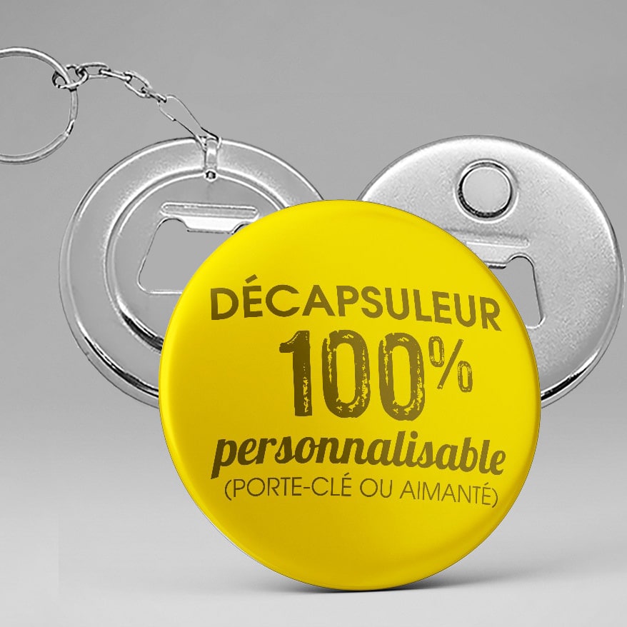 Badge porte clefs décapsuleur 100% personnalisable