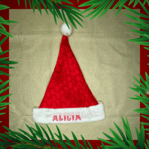 bonnet noel ponpom velours marqué