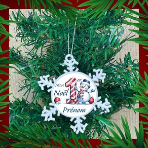 déco sapin flocon blanc personnalisable 1