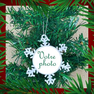 flocon de noël blanc avec photo