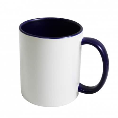 mug bicolore bleu foncé