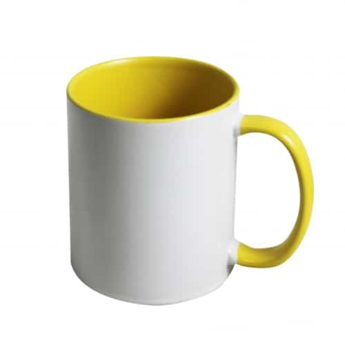 mug bicolore jaune