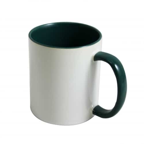 mug bicolore vert foncé