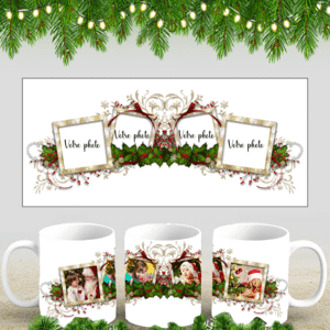 Mug Noel cadre blanc
