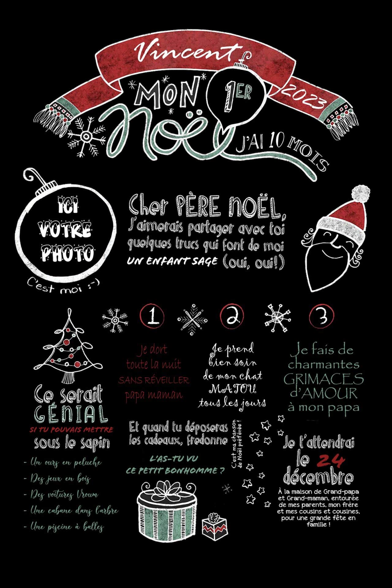 visuel ardoise 1er noel fond noir