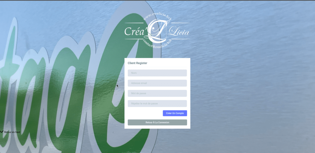 Formulaire d'inscription espace.crealicia